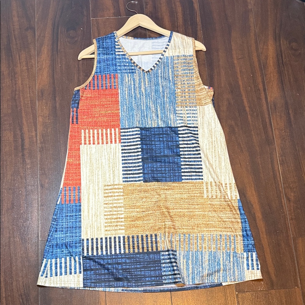 Colorful Patchwork Sleeveless Dress